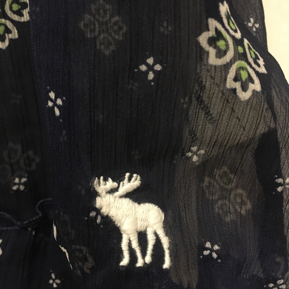 Abercrombie & fitch kids medium navy pattern see through flowy tank top cute - Picture 4 of 4